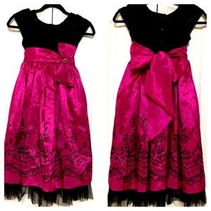 EUC Girls Black/Fuchsia Dress